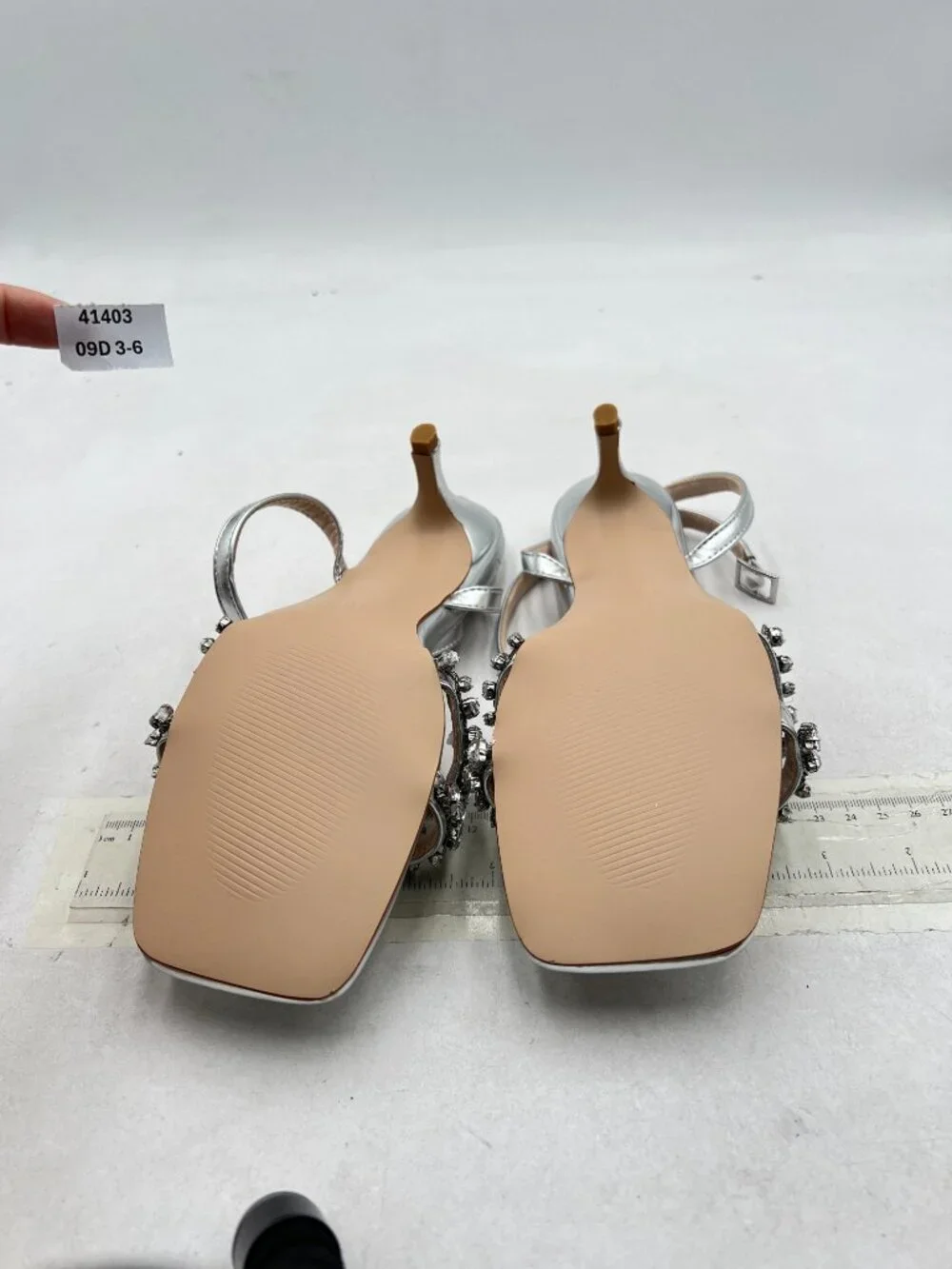Wansseny Silver Gorgeous Rhinestone Strappy Open Square Toe Ankle Strap Sandals